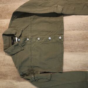 Forever 21 Army Green Cropped Jean Jacket.  NWT